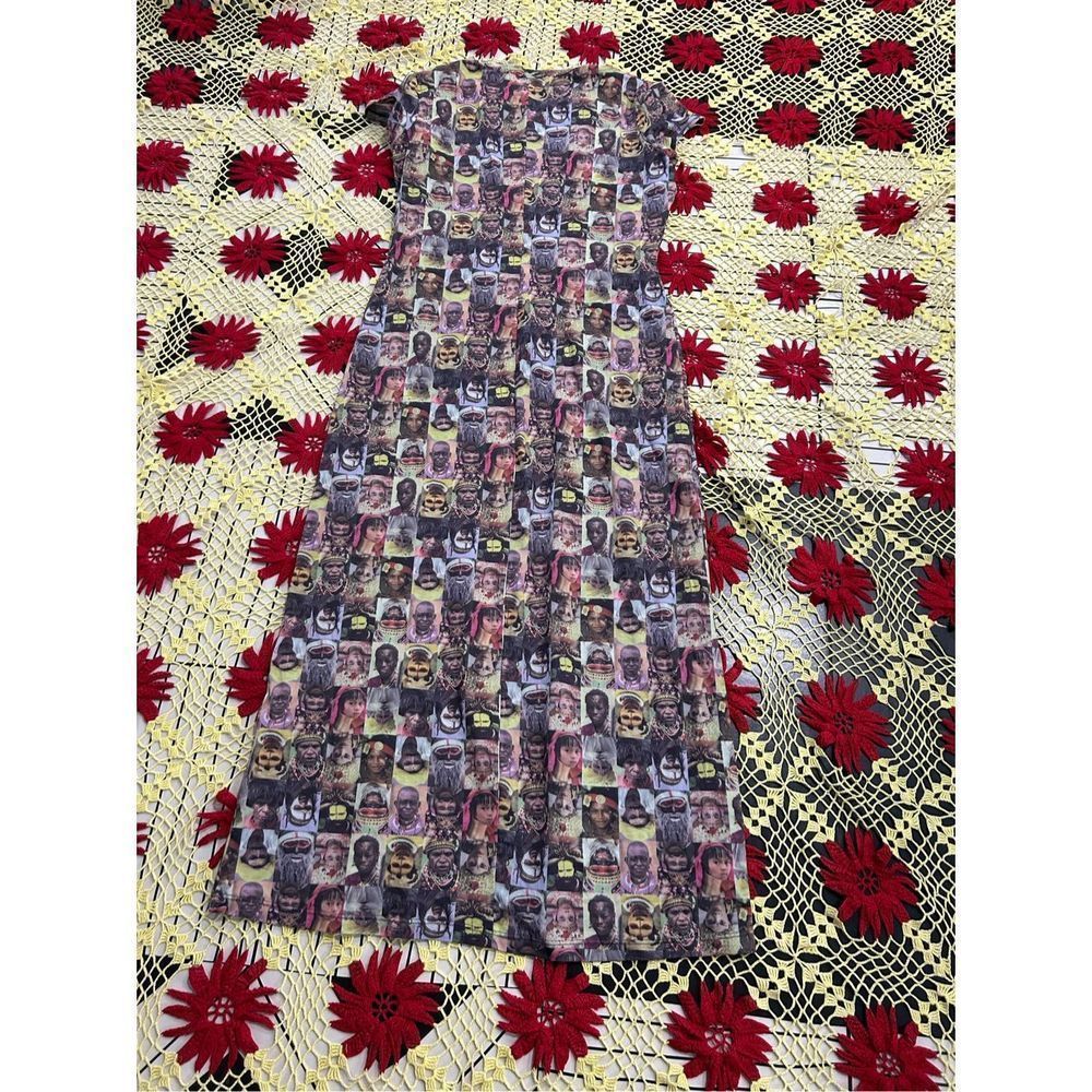 Vintage rare le chateau Y2k around the world faces maxi dress L - Picture 14 of 16